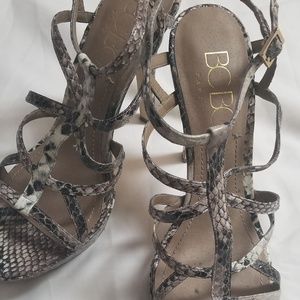 BCBG Snake print Sandals -size 9